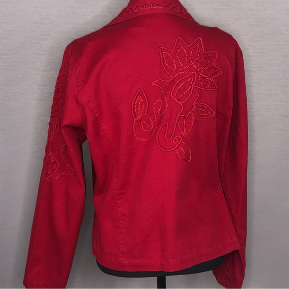 New Direction Embellished Red Jacket. SZ M - Picture 2 of 6